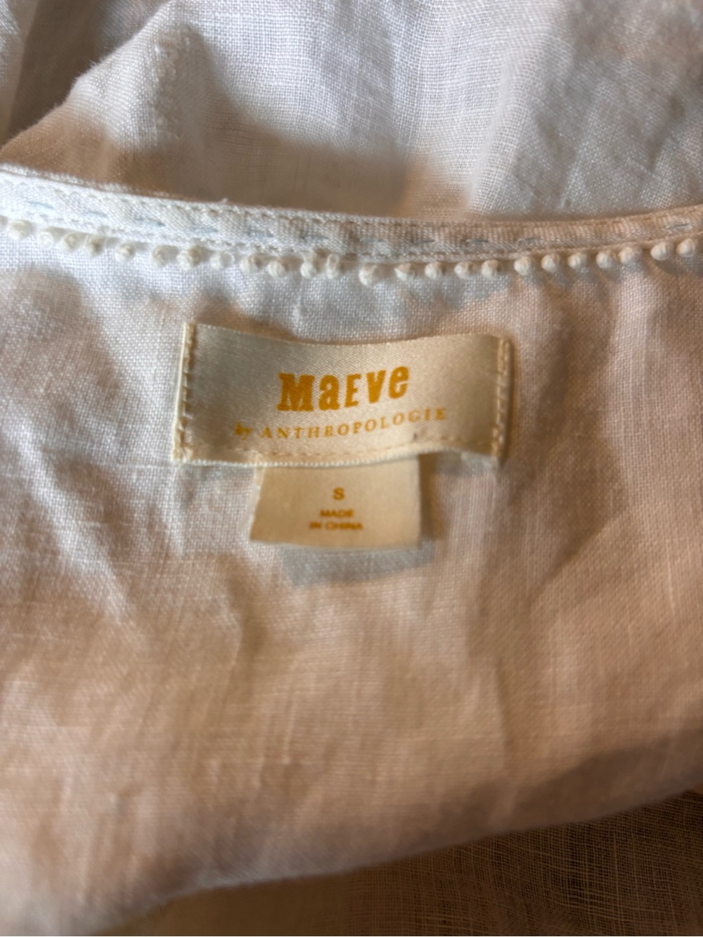 Anthropologie Maeve Cream V-Neck Tie-Front Tunic - Picture 3 of 3